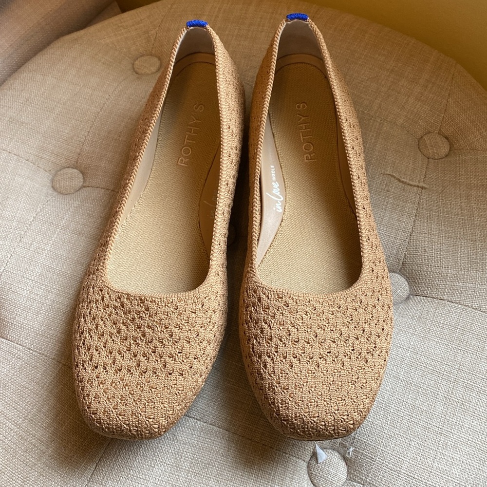 Rothy's Crochet Brown Max Square Flat Size 10